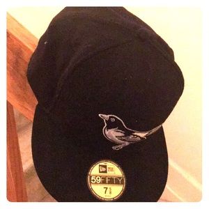 Black and white Orioles SnapBack hat